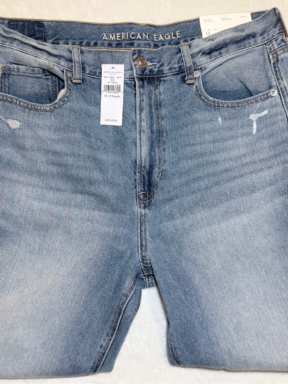 American Eagle Outfitters Women’s Mom Jeans - Light Blue Wash